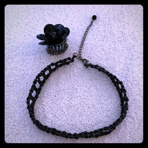 Black Necklace and ring